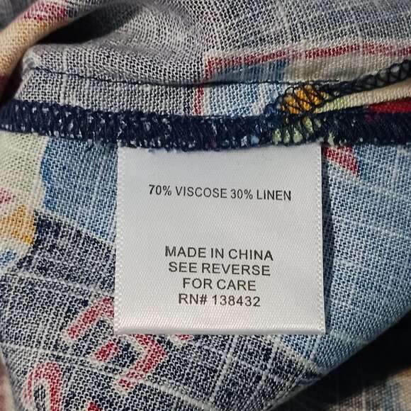 NEW ModCloth Delightful Demeanor Short Sleeve Linen Blend Blouse Size XXS Navy V - Picture 12 of 16